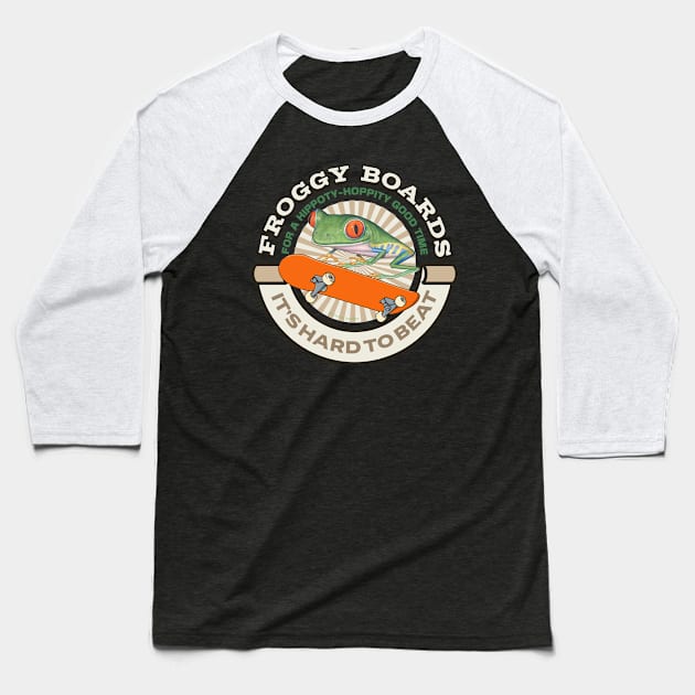 Funny Cute Red Eyed Tree Frog Baseball T-Shirt by Danny Gordon Art